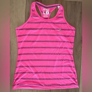 adidas Pink Striped Racerback Tank Top